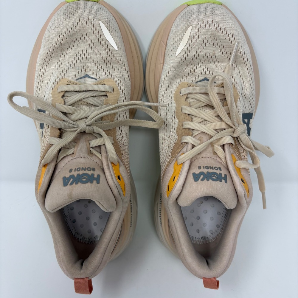 Hoka Bondi 8 Women's Size 7 Cream Orange Athletic Running Shoes 1127952 CMV - Picture 5 of 8